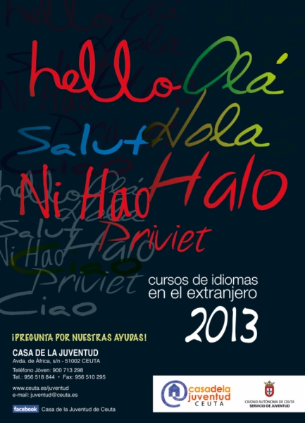 Cartel del programa de cursos de idiomas